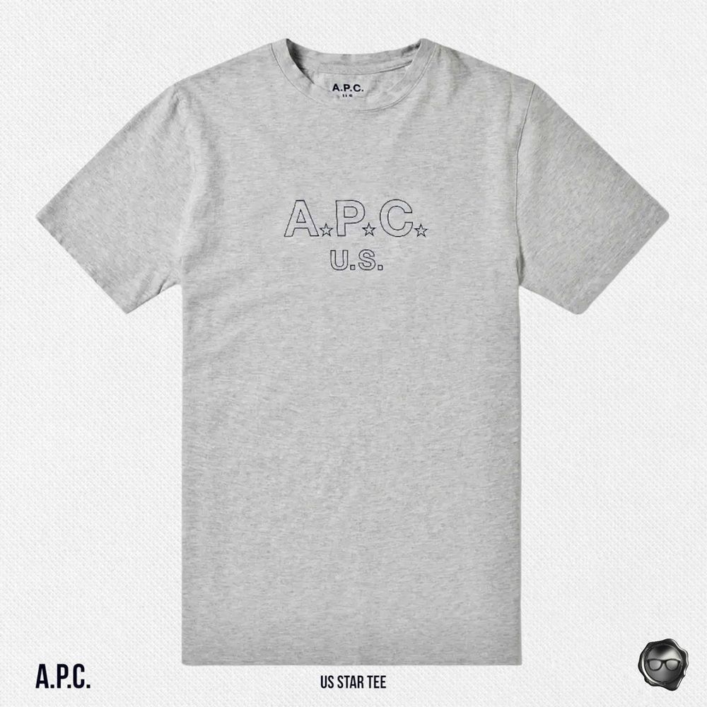 A.P.C. U.S. STAR LOGO TEE IN GREY MELANGE 2017 U.S. CAPSULE COLLECTION - Picture 4 of 15